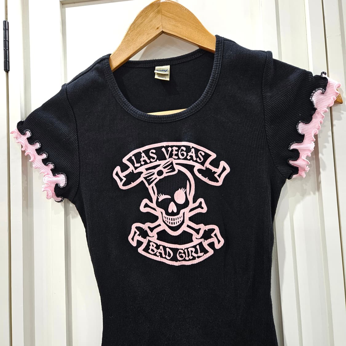 블랙 라스베가스 스컬 반팔 티셔츠 상품이미지3