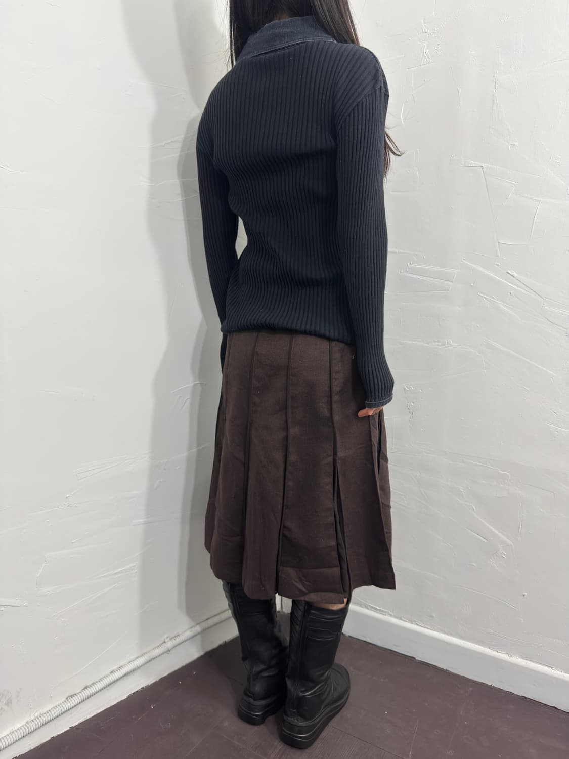 brown design midi skirt 상품이미지4