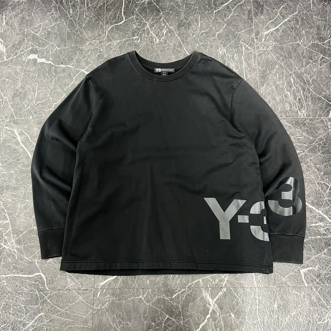 Y-3 와이쓰리 하프로고 블랙 스웻 맨투맨 상품이미지1