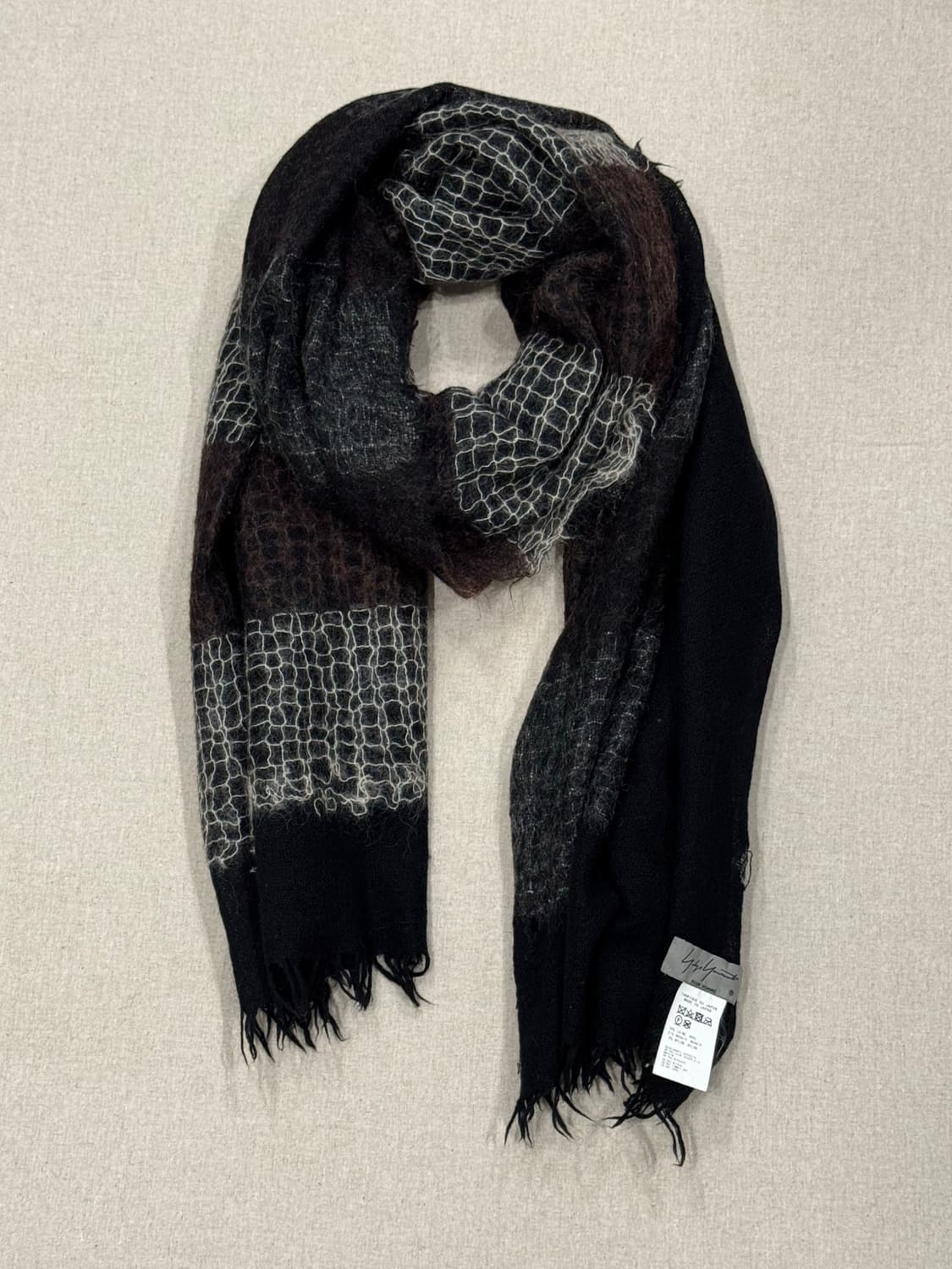 요지야마모토 뿌르옴므 울 모헤어 머플러 상품이미지1