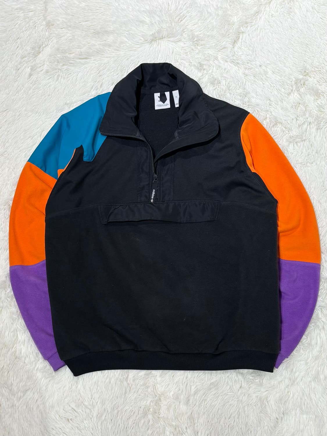 아디다스 배색 플리스 반집업 상품이미지5