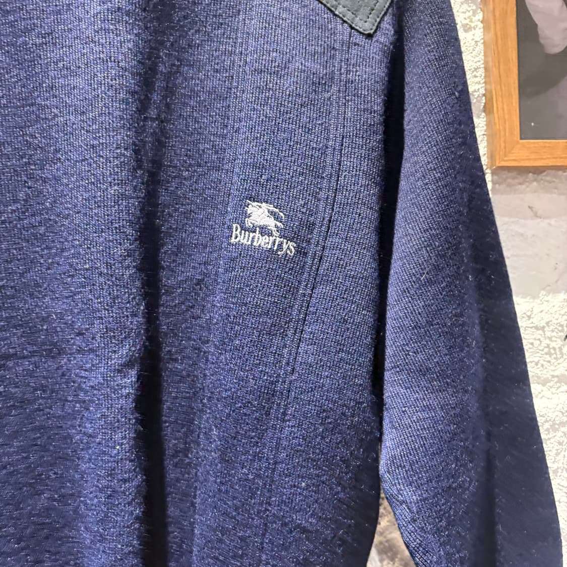 90‘s 버버리 엘보패치 코만도 울 니트 상품이미지5