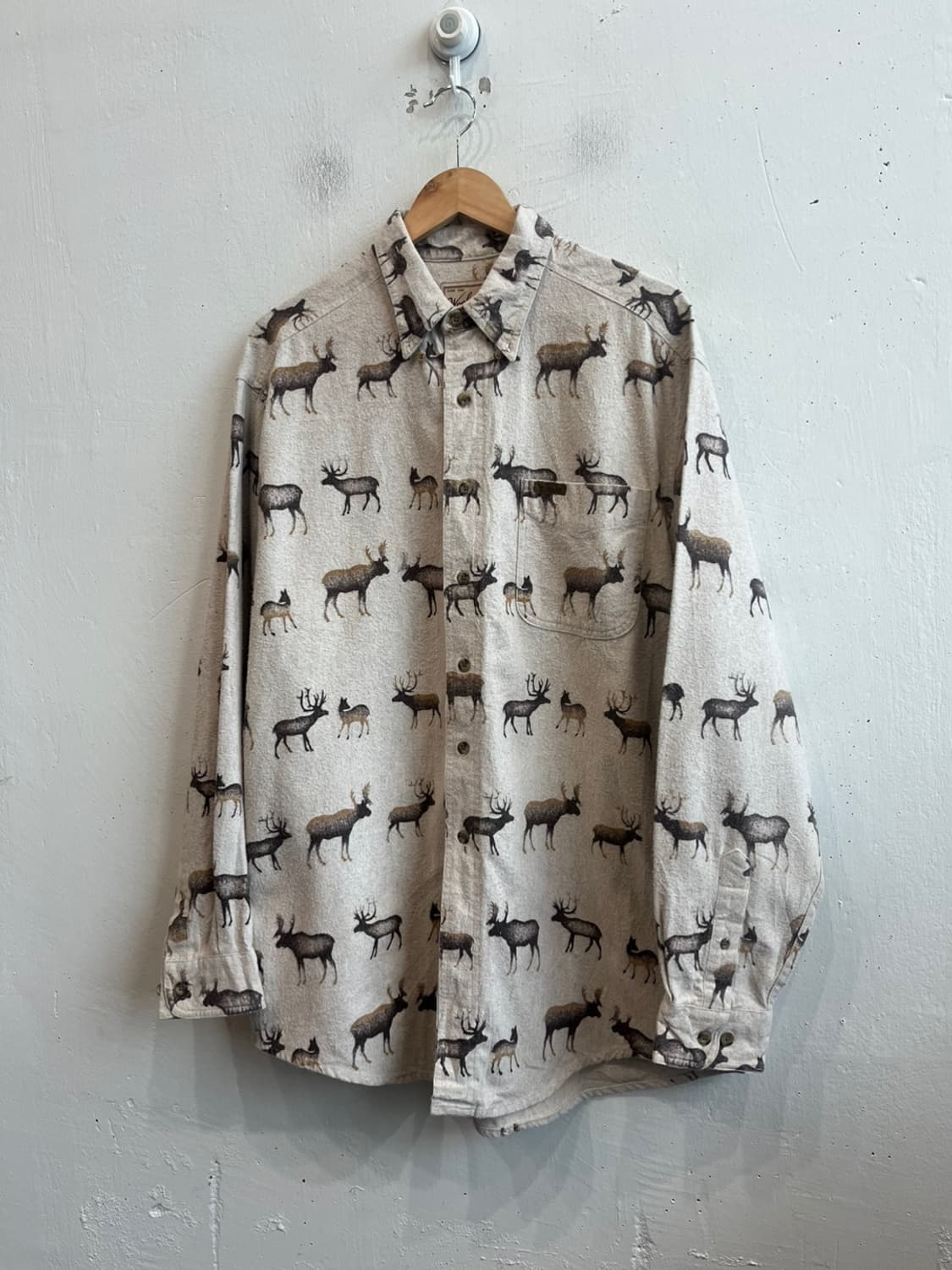 90~00s 울리치 순록 코튼 셔츠 Made in MEXICO 상품이미지1