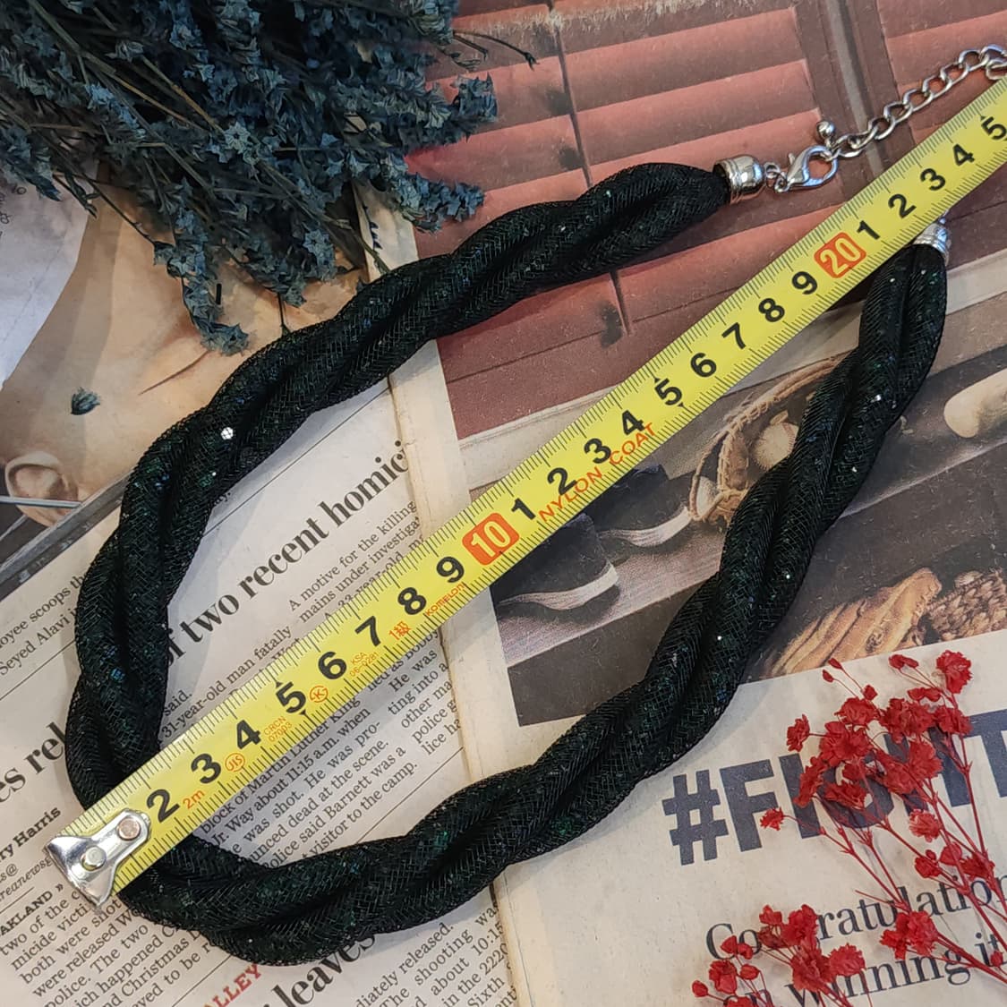 90s 프랑스 빈티지 쥬얼리 에메랄드 트위스트 초커 빈티지 목걸이 상품이미지6