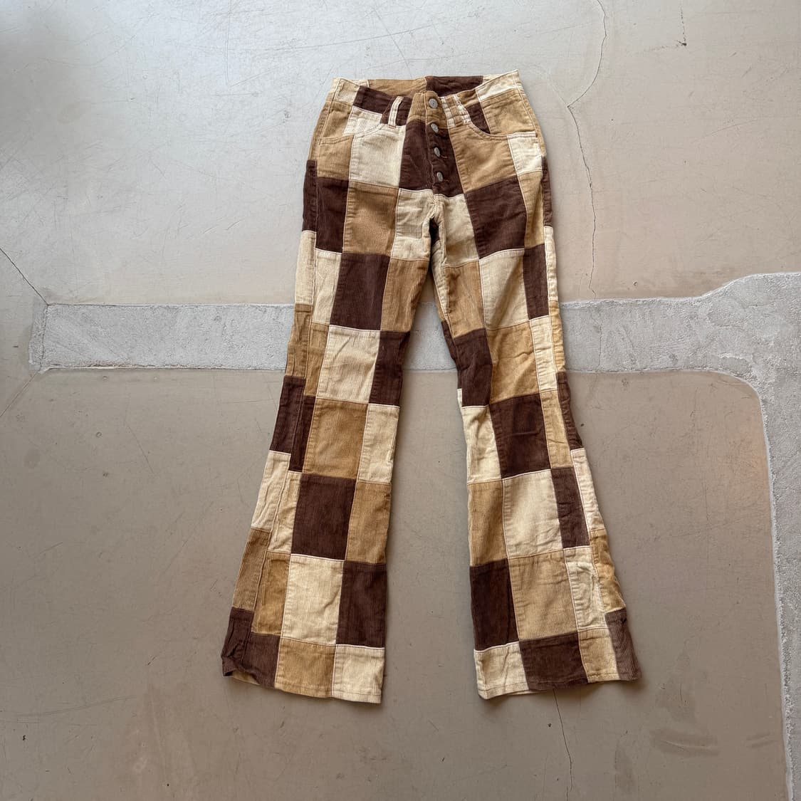 jpn vtg 체커보드 부츠컷 팬츠 상품이미지1
