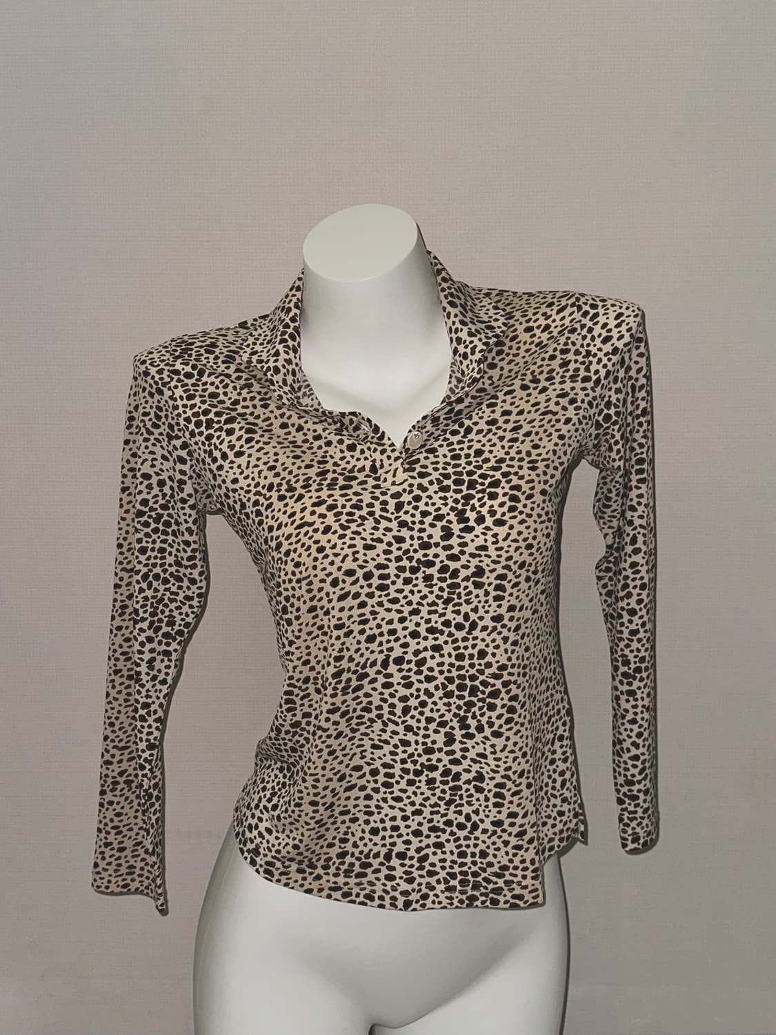 빈티지 갸루 호피 카라 티 상품이미지1