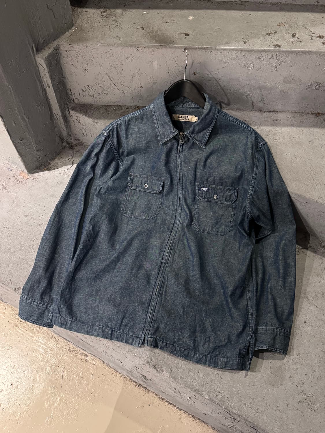 간사이 야마모토 진스 인디고 데님 집업자켓 상품이미지1