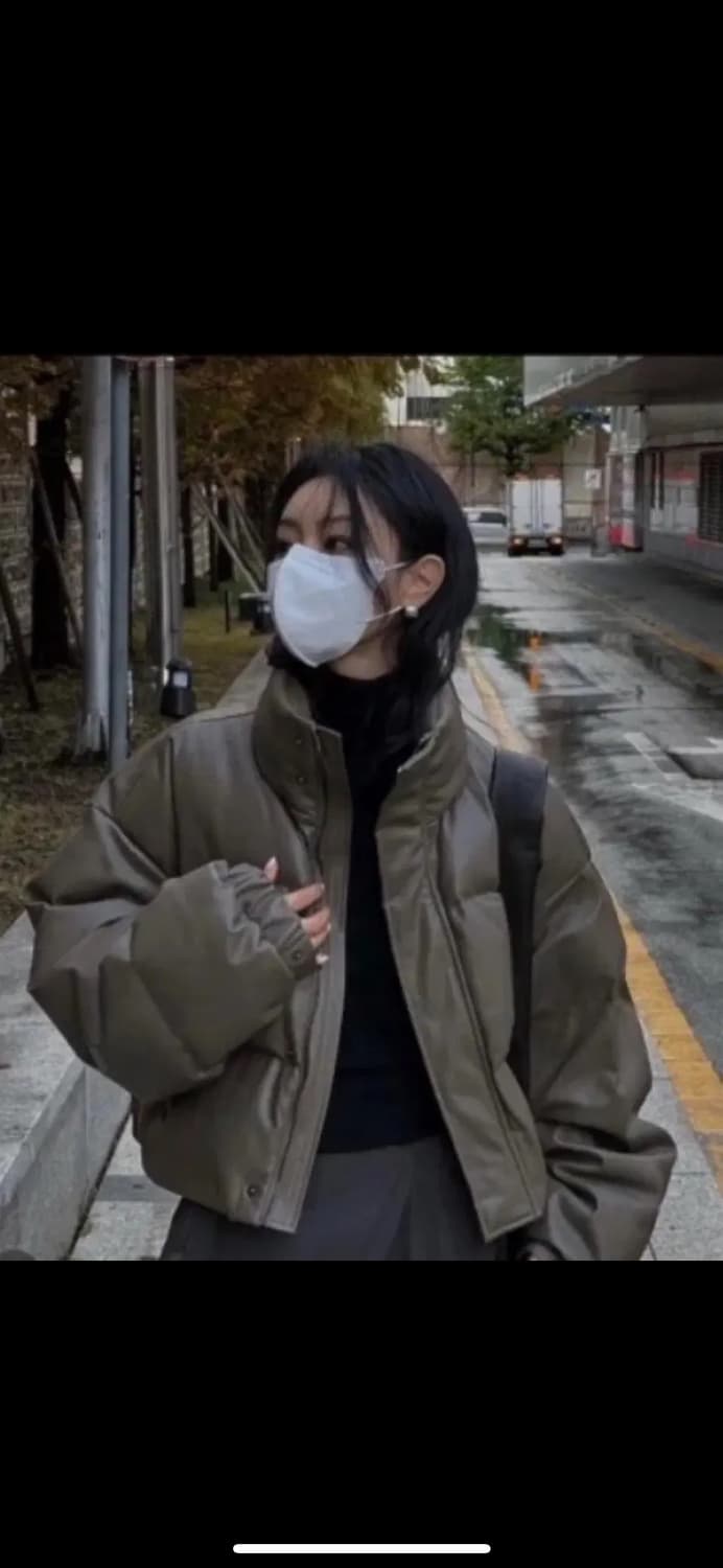 트리밍버드 덕 다운 레더패딩 모카브라운 판매합니다 상품이미지1