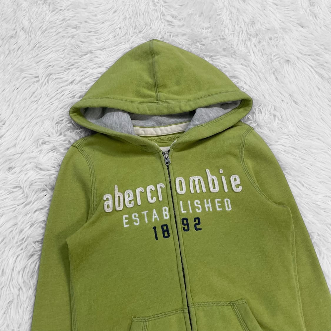 아베크롬비 스펠 로고 후드집업 그린 연두 상품이미지3