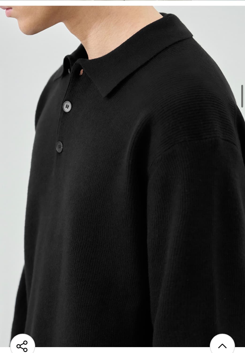 (새상품)(XL) 드로우핏 울 PBT 하프 카라 니트 [BLACK] 판매 상품이미지6