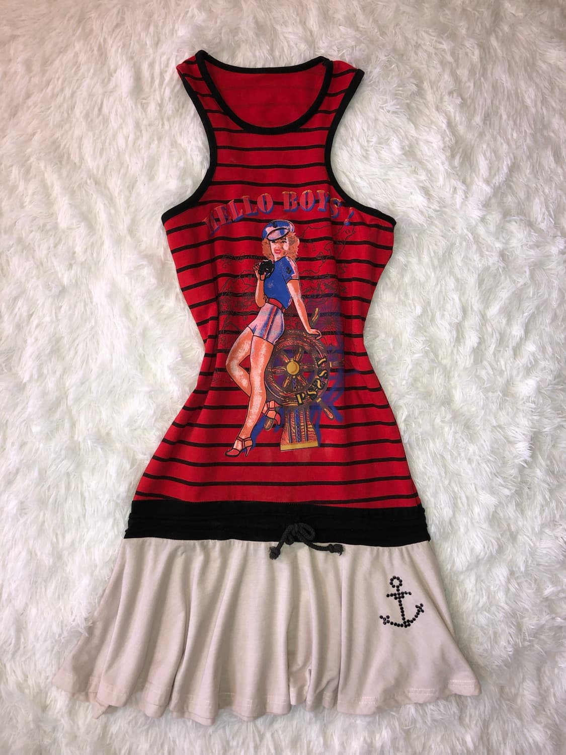 Red stripe sleeveless ops 상품이미지1