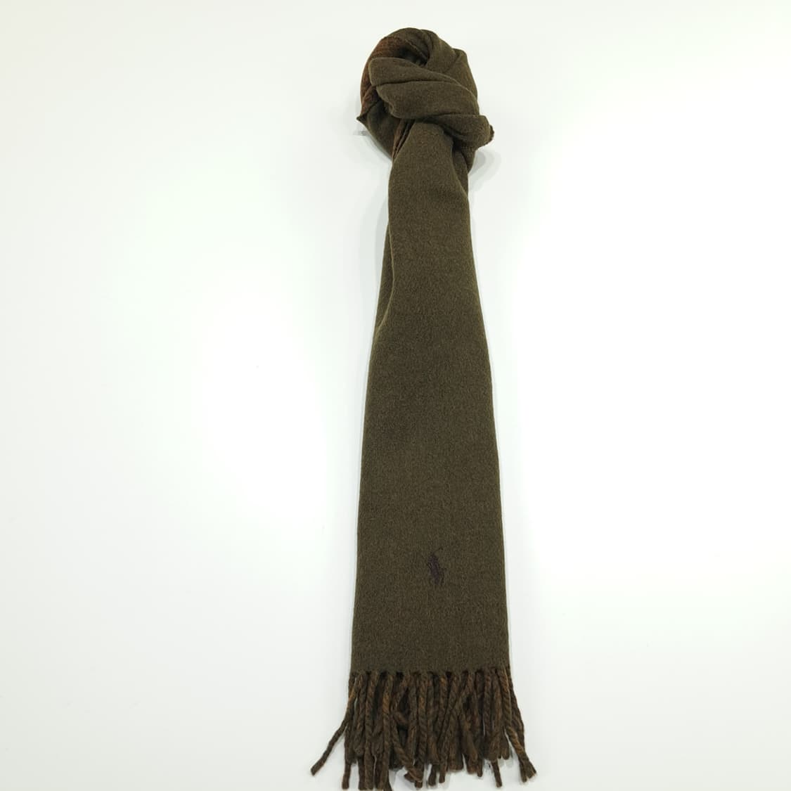 MX274 폴로 랄프로렌 올리브그린 하운드투스 양면 램스울 목도리 머플러 상품이미지3