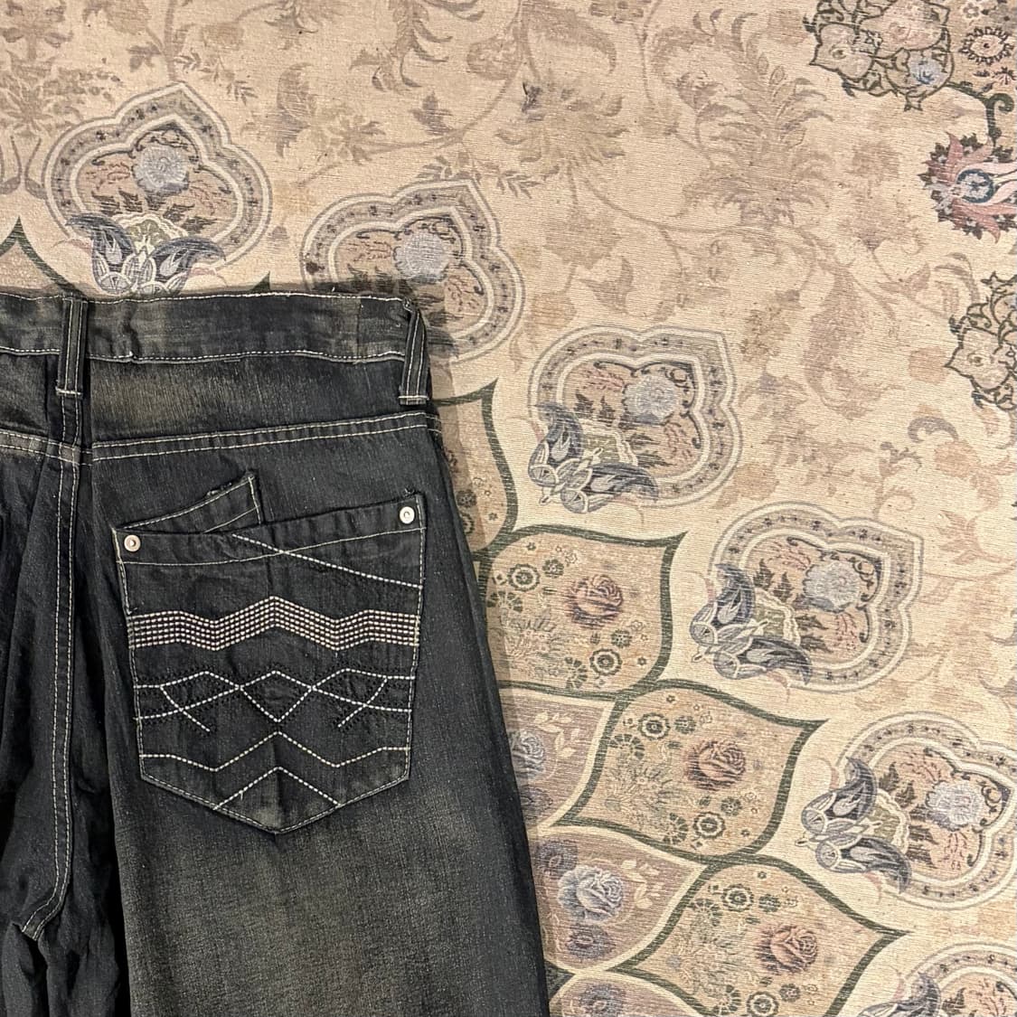 Vtg 흑청 워시드 힙합팬츠 상품이미지5