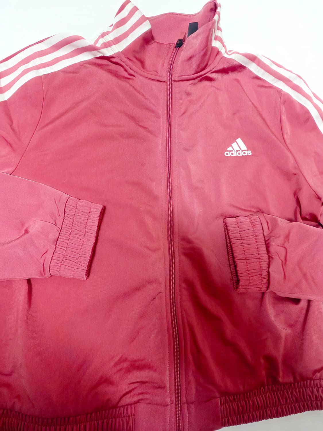 [아디다스] Y2K 마젠타 코발트 핑크 삼선 크롭 트랙탑 져지 여성 L 상품이미지3