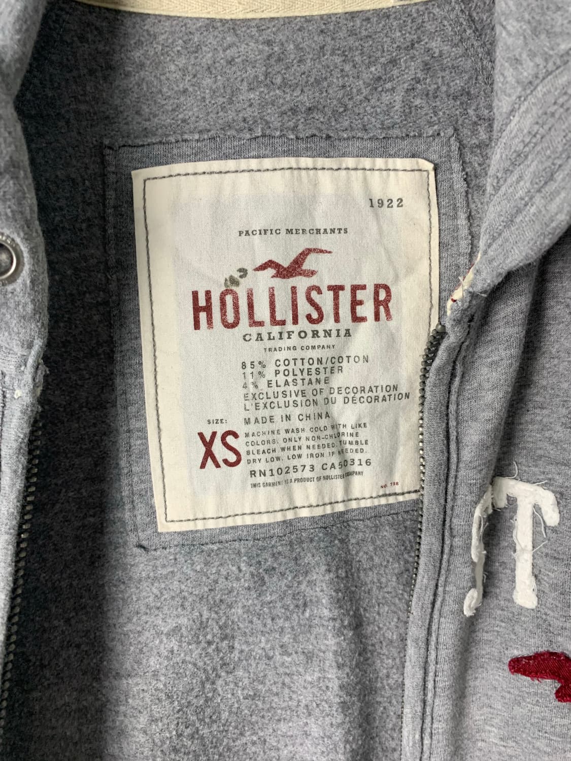 홀리스터 y2k 와투케 딱붙핏 그레이 후드집업 상품이미지7