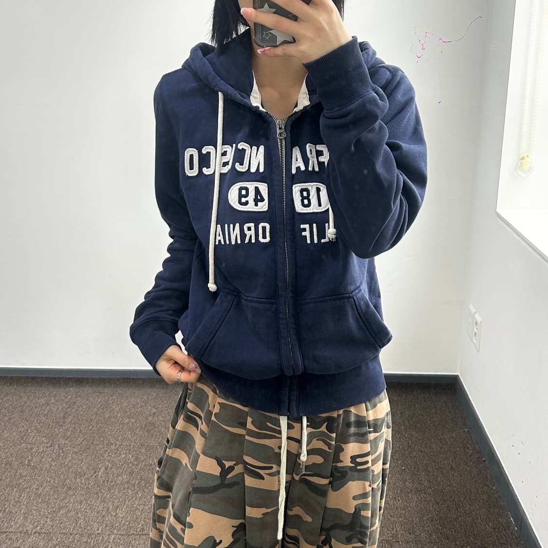 Who A U 후아유 센프란시스코 네이비 후드집업 상품이미지1