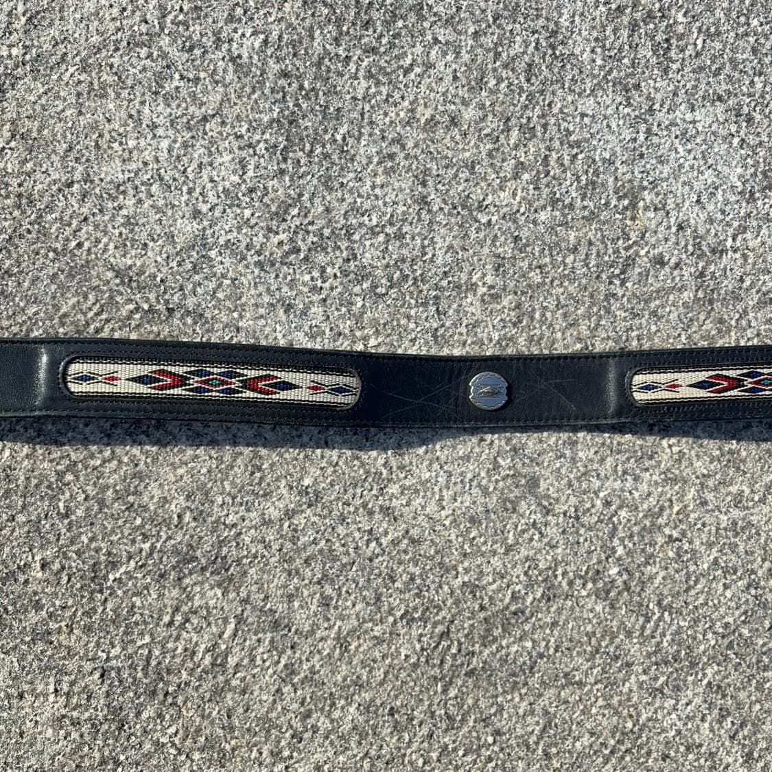 네이티브 패턴 콘초 웨스턴 레더 벨트 Made in USA 상품이미지5