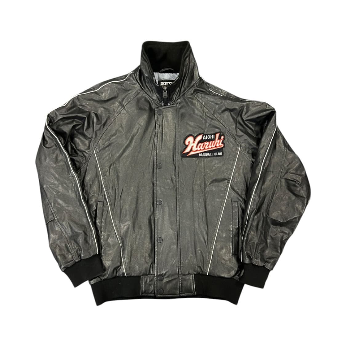 XL) 빈티지 JPN 제트 블랙 베이스볼 클럽 레더 점퍼 OJ-047 상품이미지4