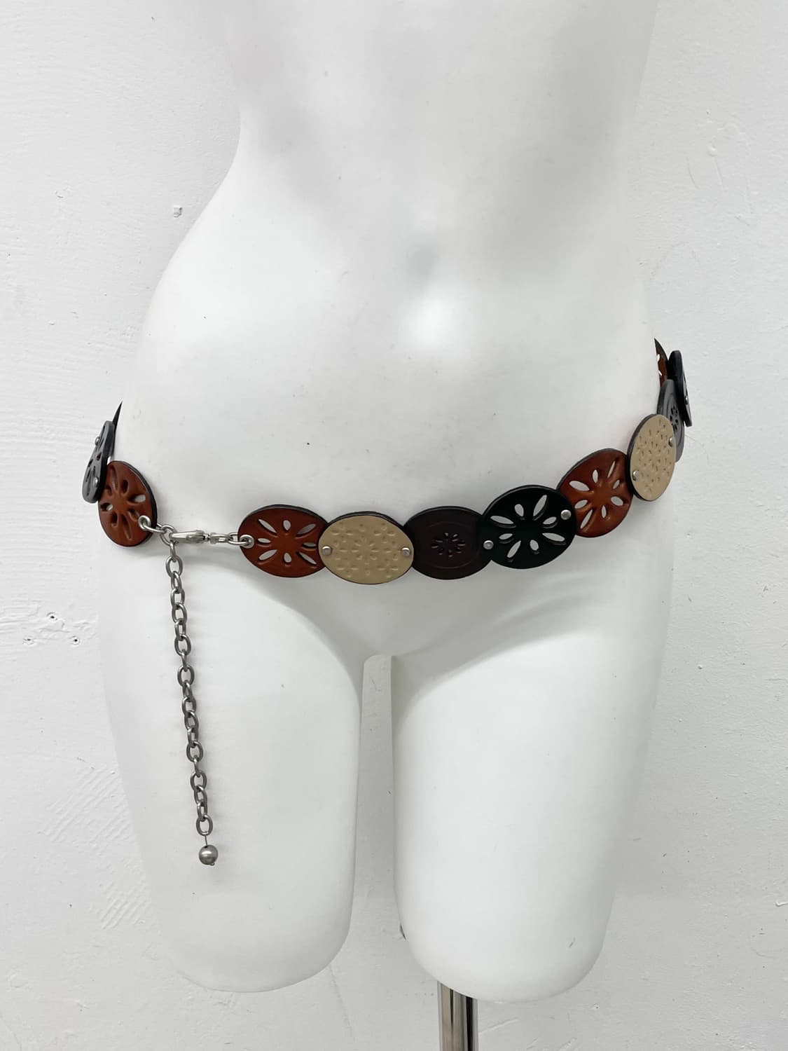 리얼레더 모리 절개 체인 벨트 상품이미지1