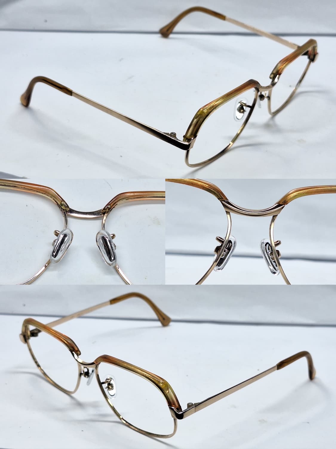 80s 일본 빈티지 VISTA B-289 금장 12K 브로우라인 하금테 상품이미지6