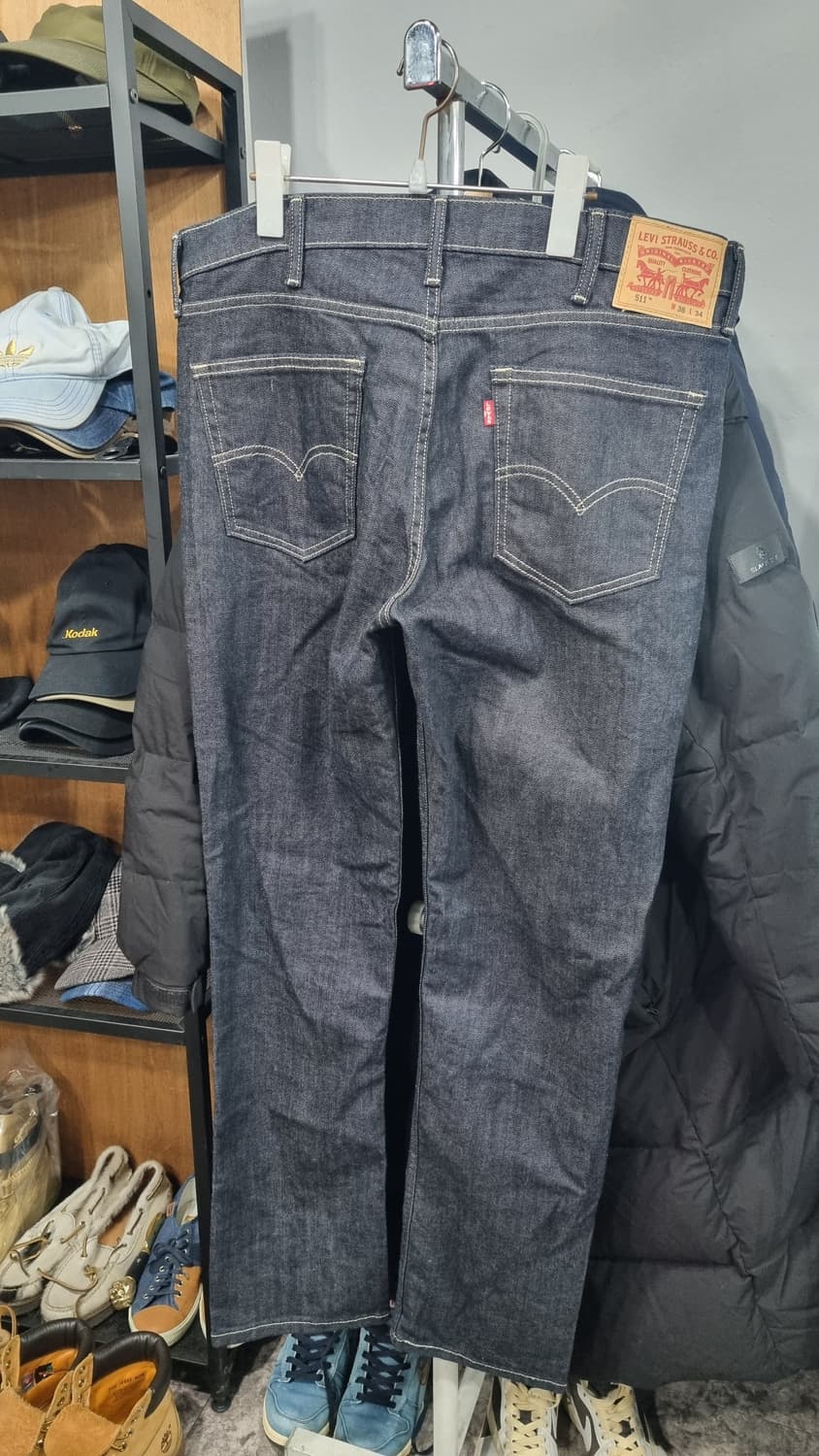 리바이스511 진청 데님팬츠 허리38(허리단면50) 상태최상급 상품이미지2