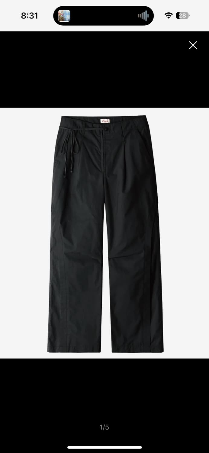 CURVED SIDE STRAP PANTS (BLACK) 상품이미지4