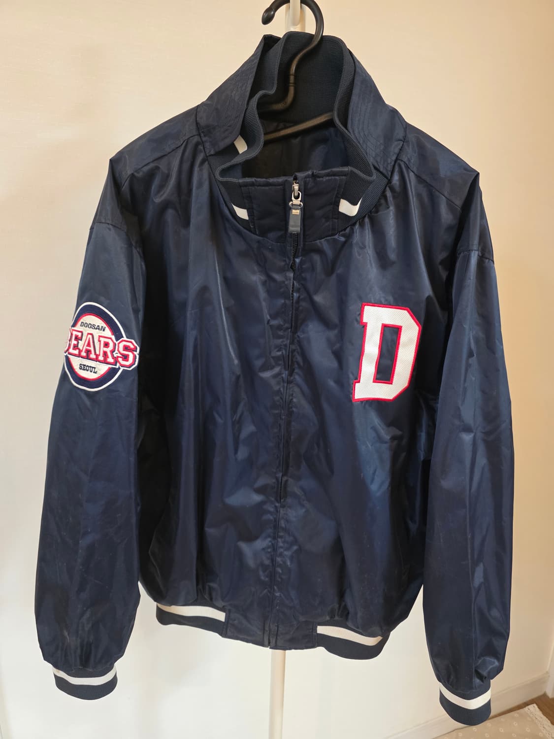 두산베어스 스타디움자켓  춘추야구바람막이점퍼 네이비 상품이미지2