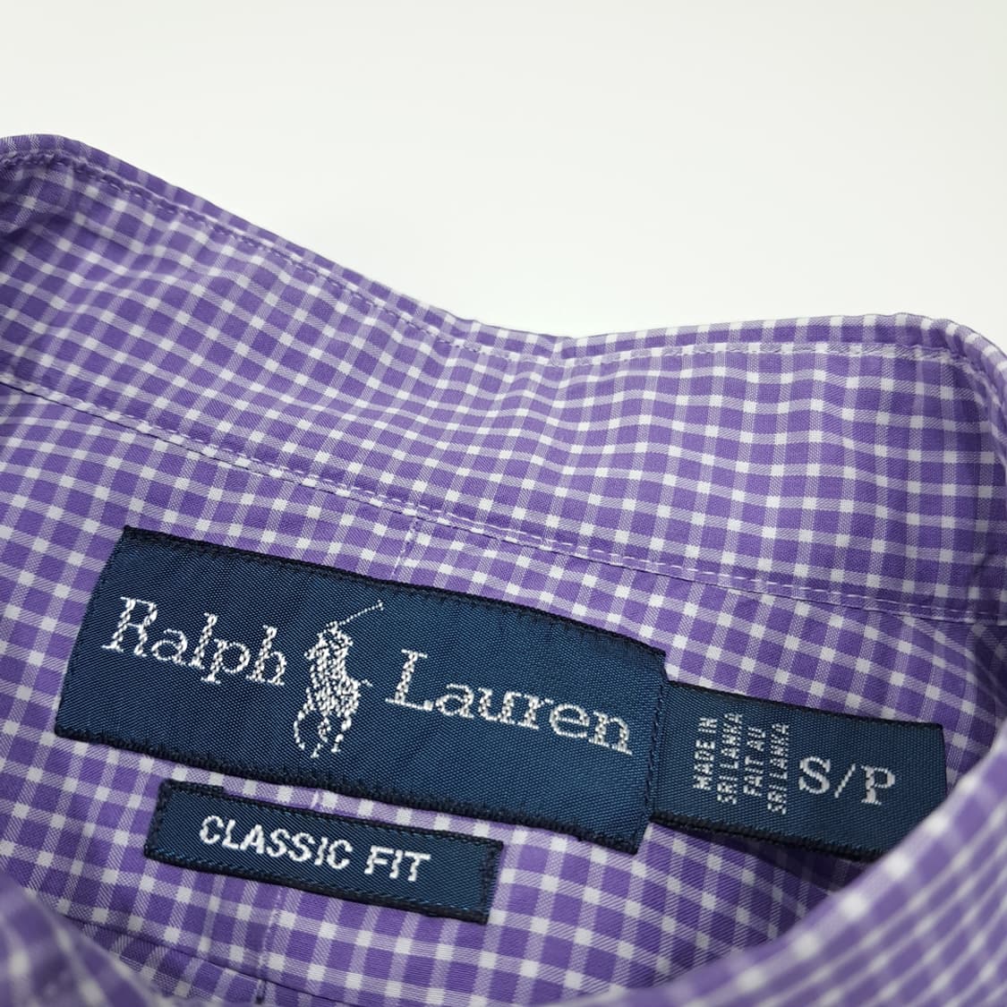 CL808 S 폴로 90s 버튼다운 퍼플 마이크로체크 셔츠 남방 상품이미지3