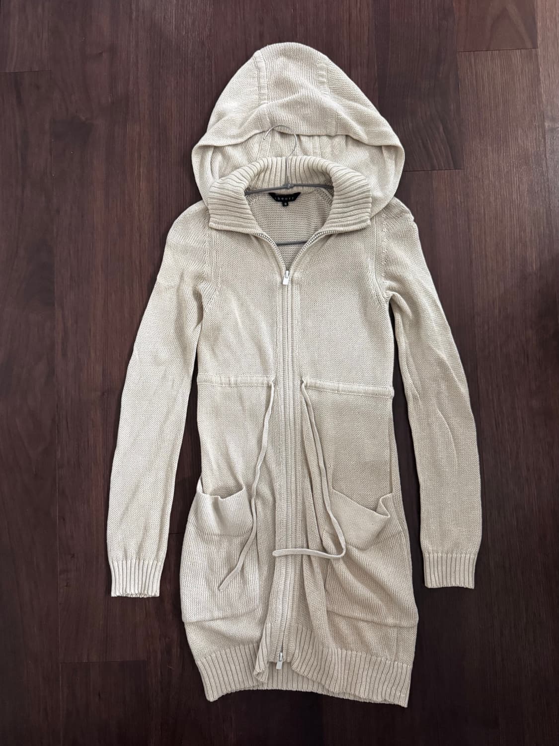 띠어리 슬림 후드 롱 가디건 상품이미지1