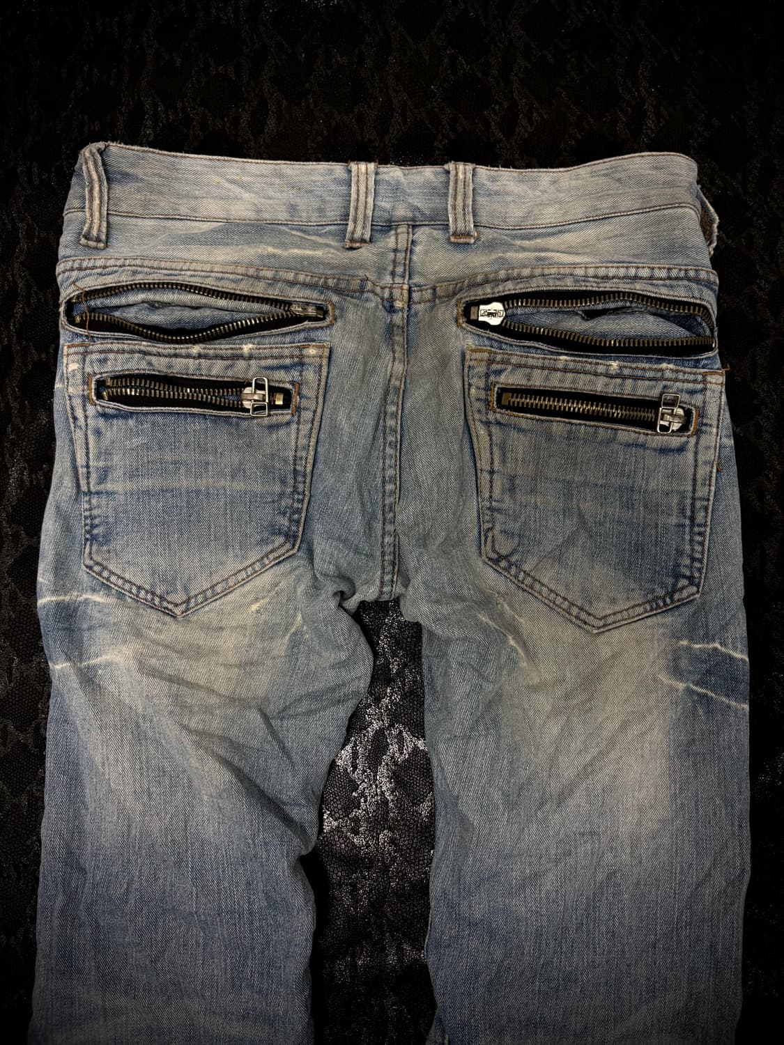 “Vintage”Double Zipper Detail Crack Wash 상품이미지7
