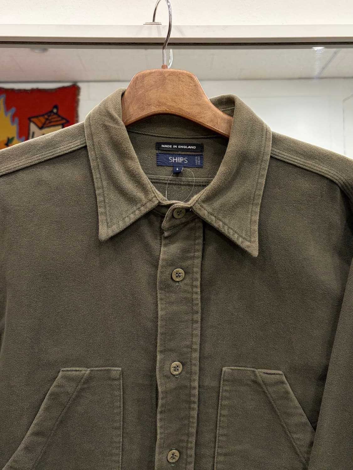 Ships 쉽스 헤비 몰스킨 앵커 워크 셔츠 (made England) 상품이미지3