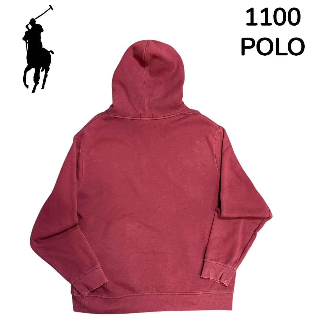 폴로 랄프로렌 버건디 오버핏 후드티 XL 상품이미지3