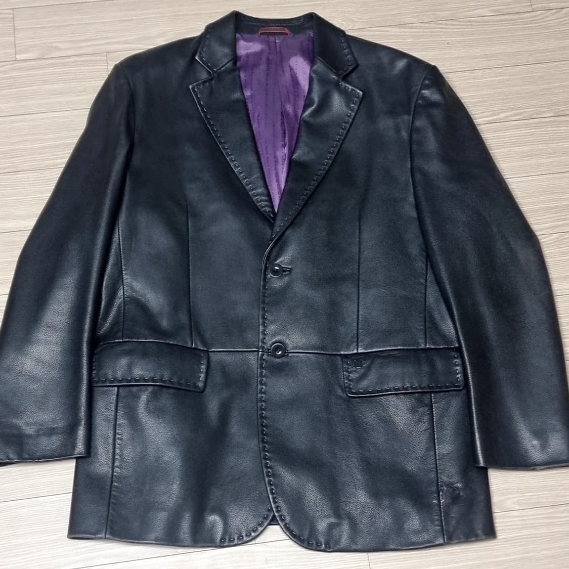 LG패션 마에스트로 블랙 가죽 남성 자켓(100) 상품이미지1