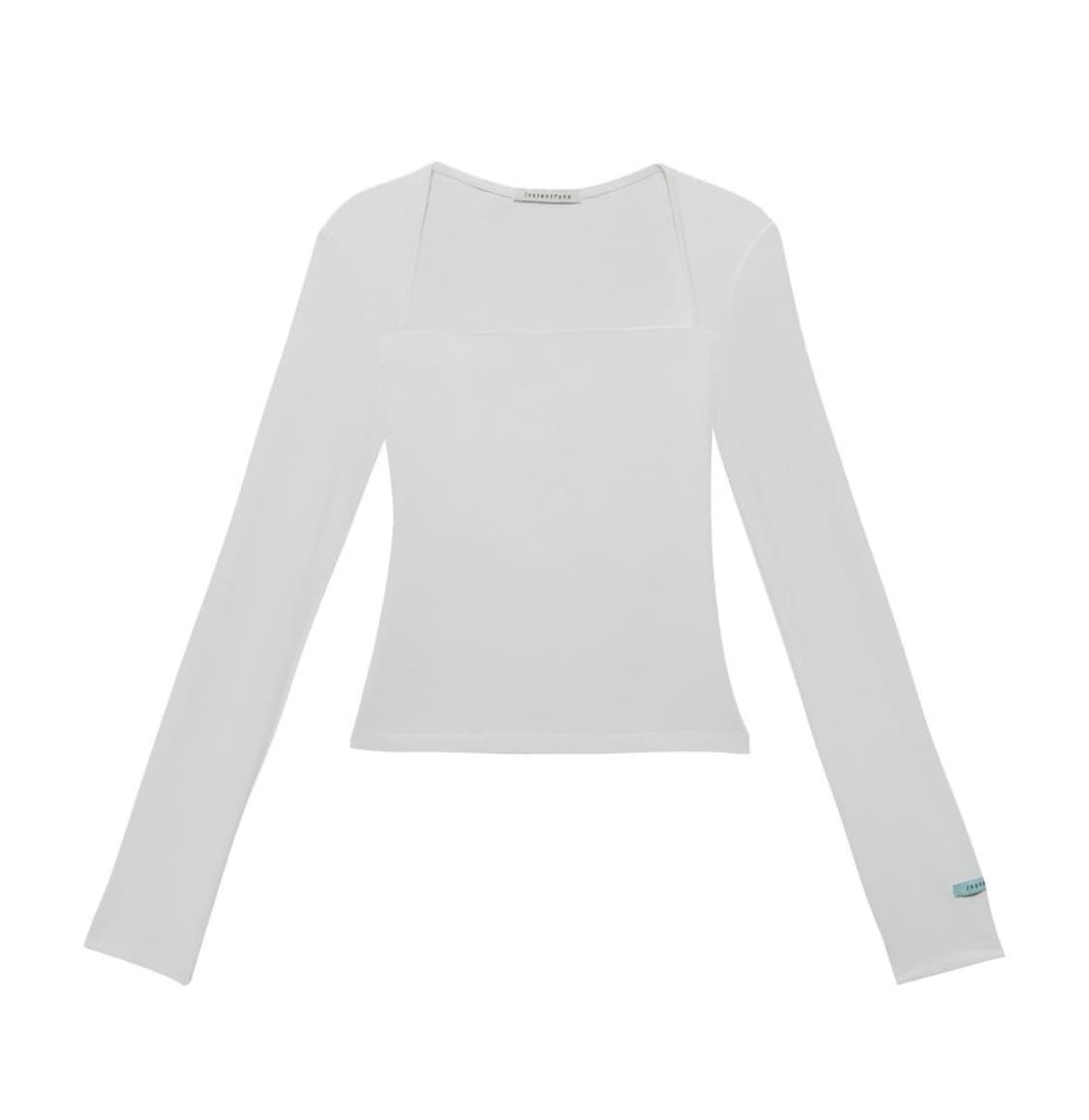 인스턴트펑크 스퀘어넥 롱슬리브 (화이트) 상품이미지2