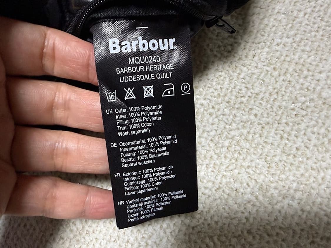 바버 퀼팅 경량패딩 자켓 남성용 95사이즈 상품이미지5