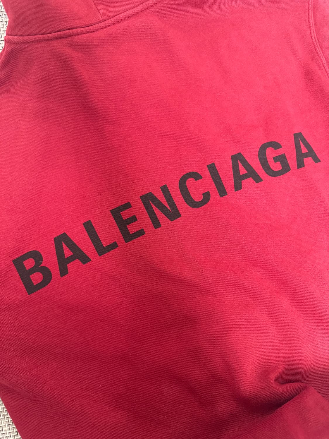 발렌시아가 백로고 후드티 레드  상품이미지2