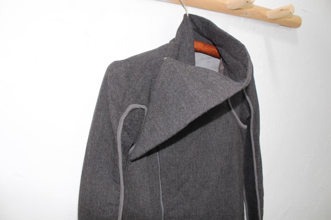 Rick Owens 2010 SS 릭오웬스 비대칭 사선 하이넥 코트 상품이미지5
