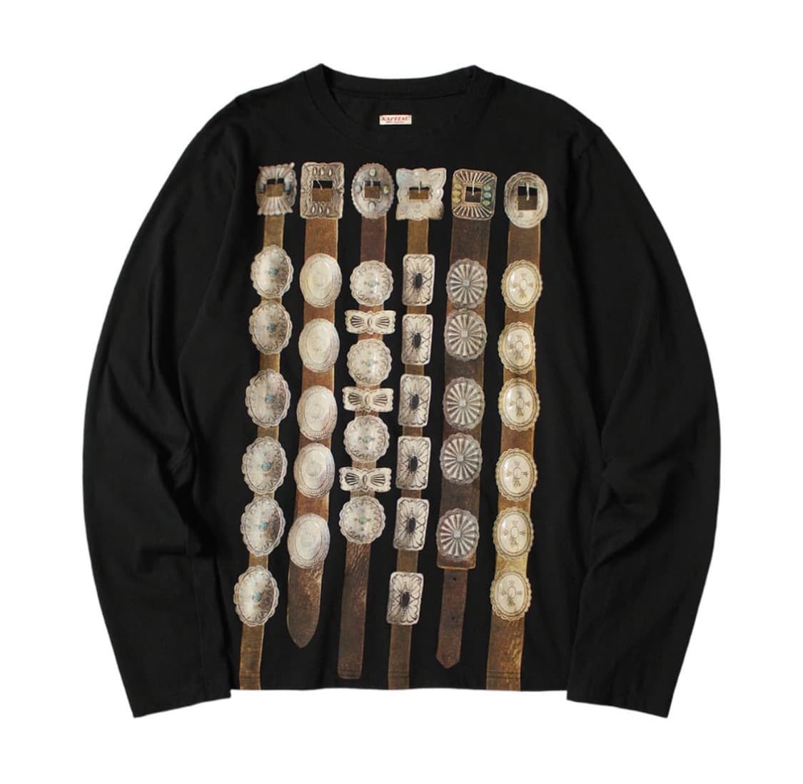 캐피탈 20 커튼 콘초 벨트 프린트 저지 크루 맨투맨 롱 슬리브 블랙 3 상품이미지1