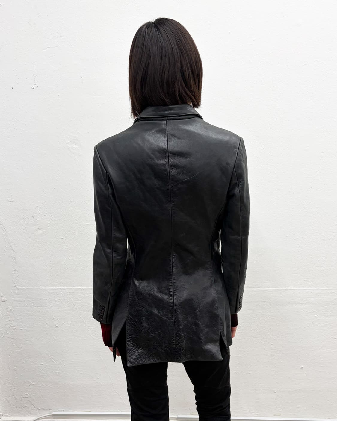 빈티지 카우 레더 블레이저 상품이미지3