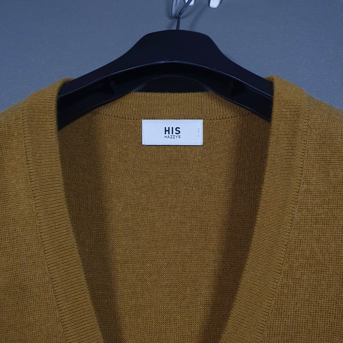 실측 XL) 헤지스 신형 21FW HIS 울 캐시미어 Y넥 니트 가디건 상품이미지5