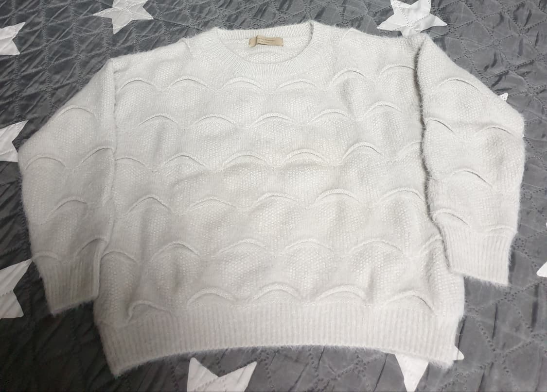 레몬파우더 웨이브 브러쉬드 크롭 니트 스웨터 (F) 상품이미지1