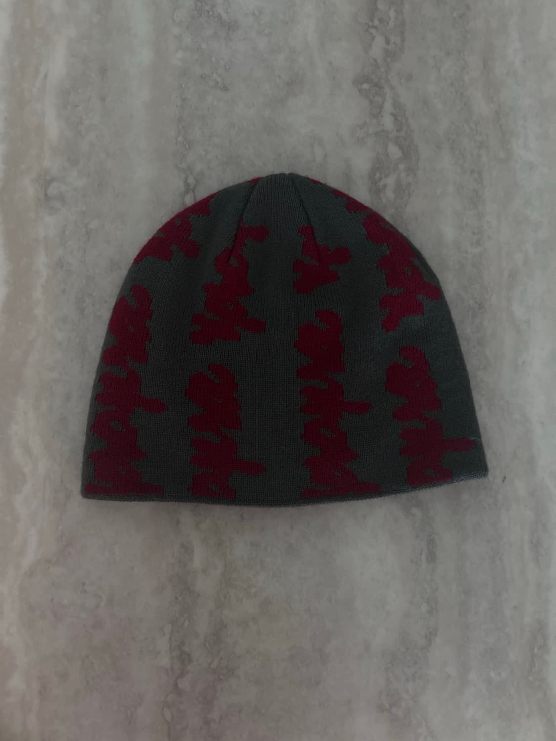 Doodled Jacquard Beanie Gun Metal 상품이미지1