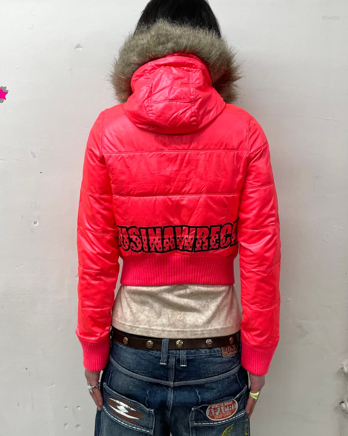 Light pink retro cropped padded jacket  상품이미지2