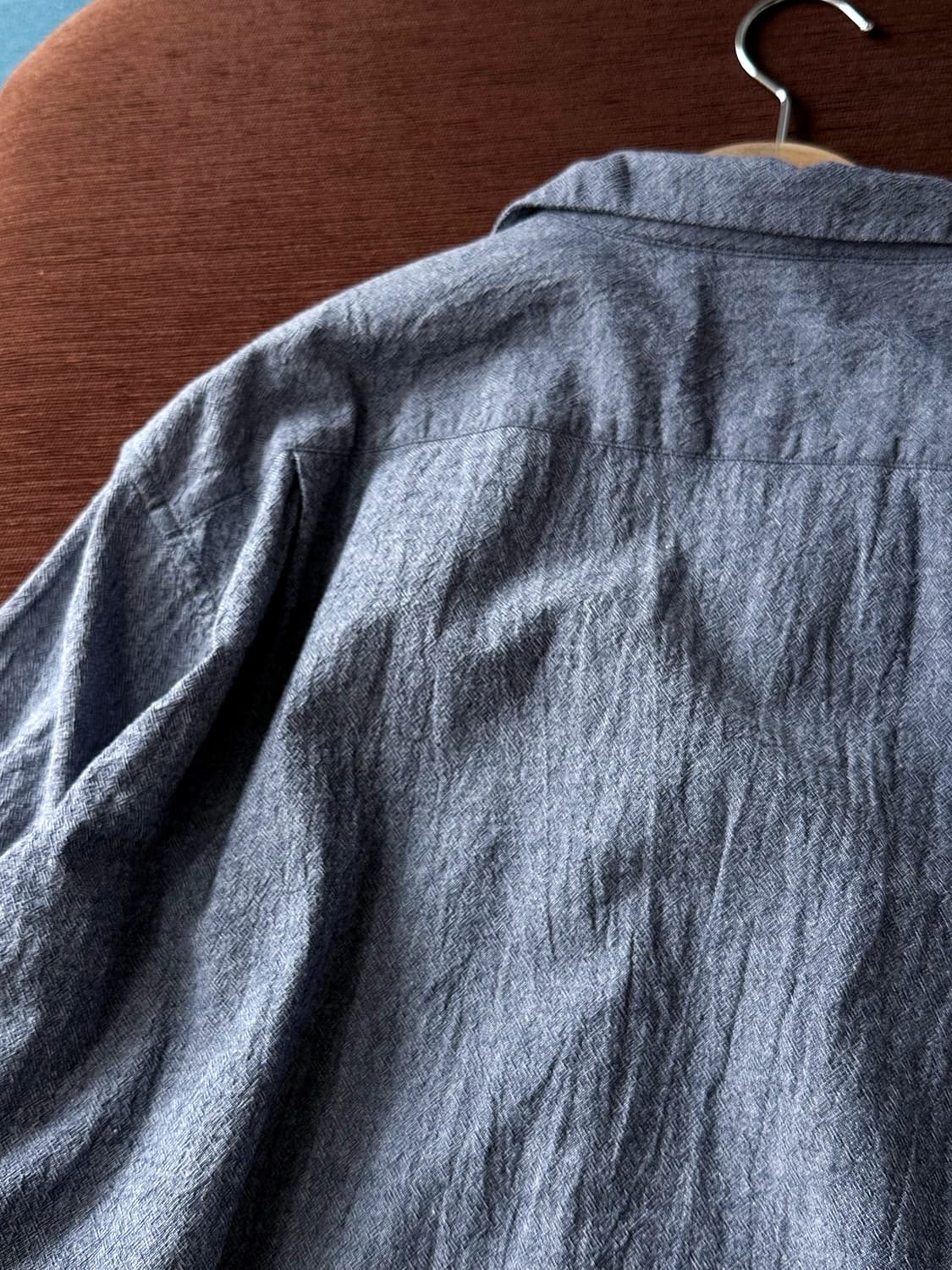 Natural cotton woven fabric H/S shirt 상품이미지5