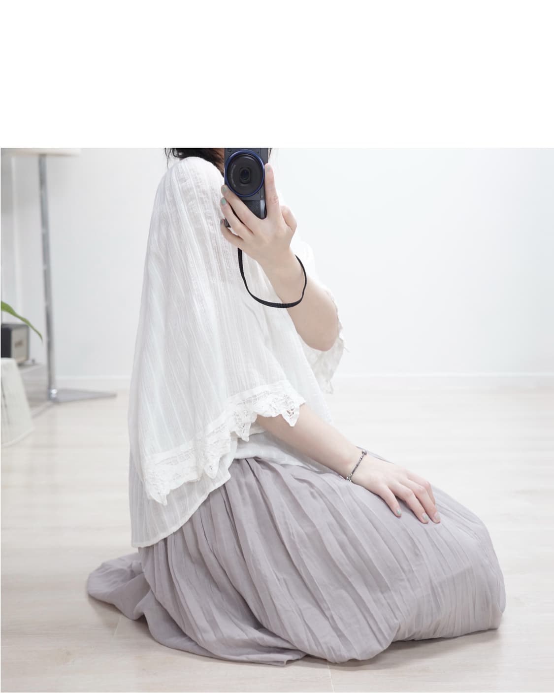 White cape blouse 상품이미지3