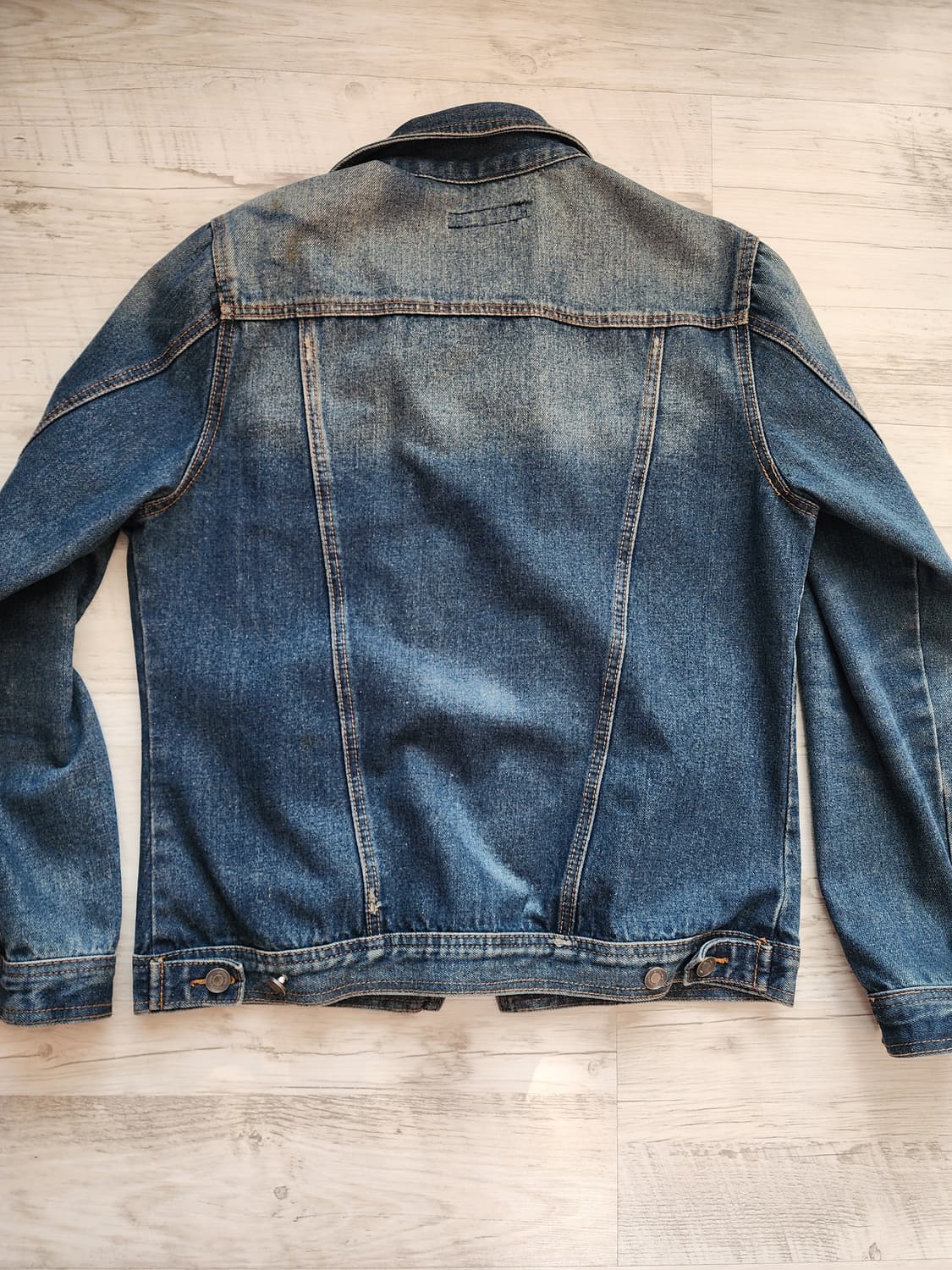 뉴디자인 중청 슬림핏 데님 자켓 팜. (100~103)사이즈 워싱 청자켓 상품이미지2