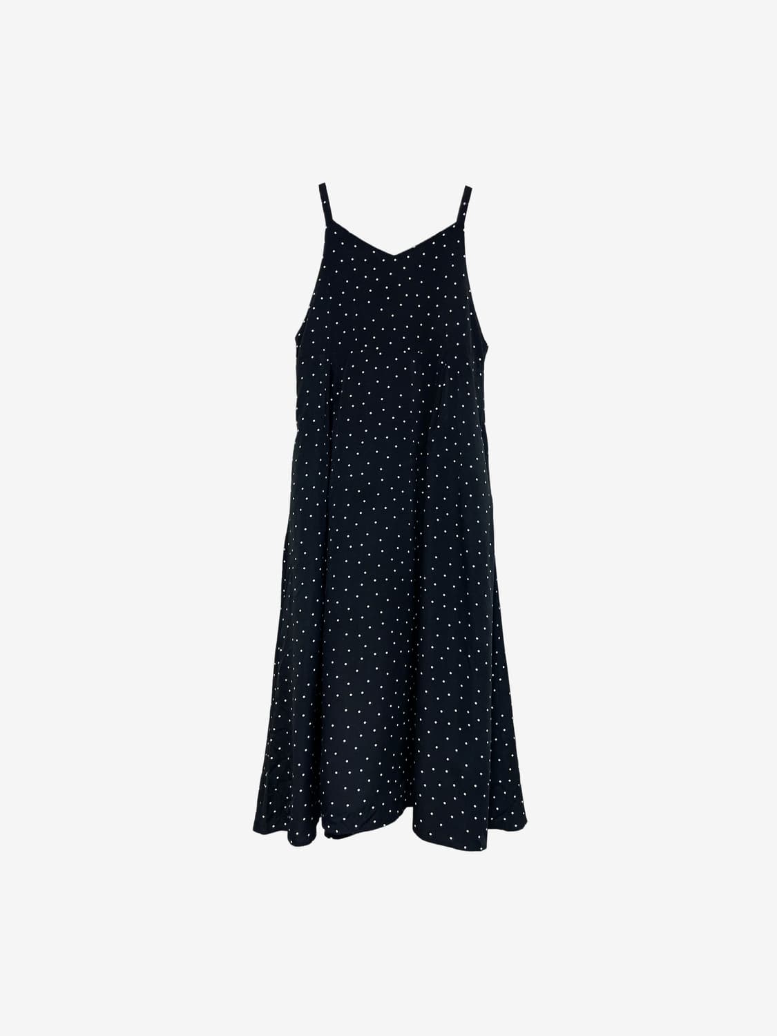 Dot Strap Long Dress - Black 상품이미지4