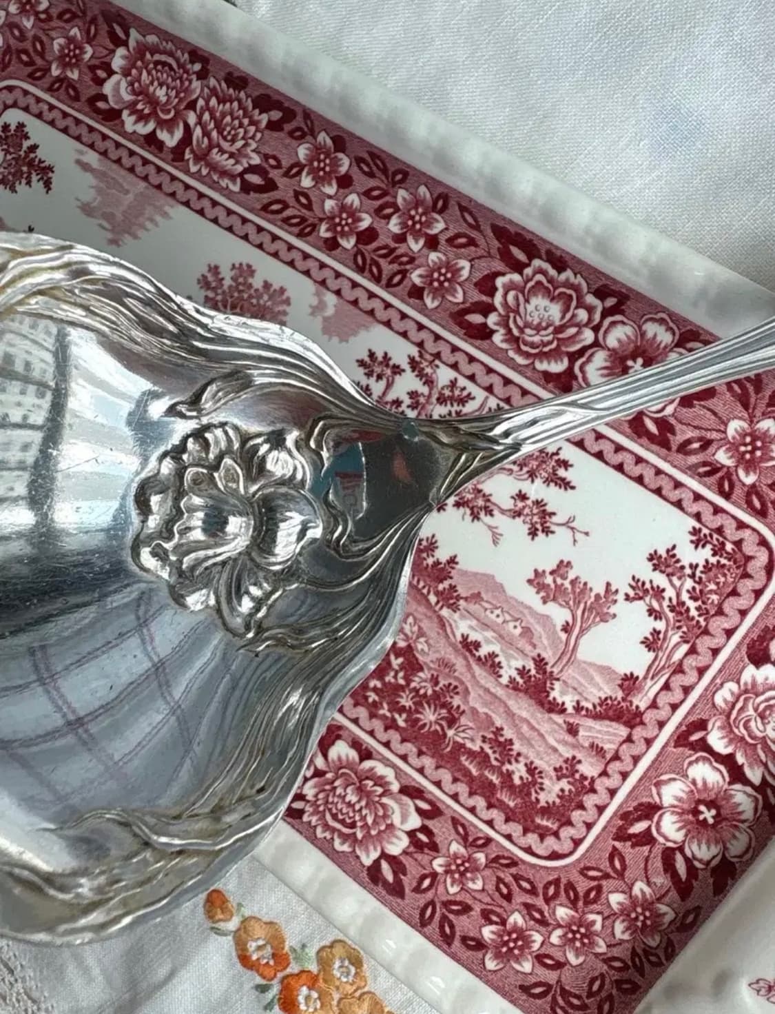 앤틱 실버플레이트 1847 Rogers Bros  아르누보 서빙스푼 상품이미지2