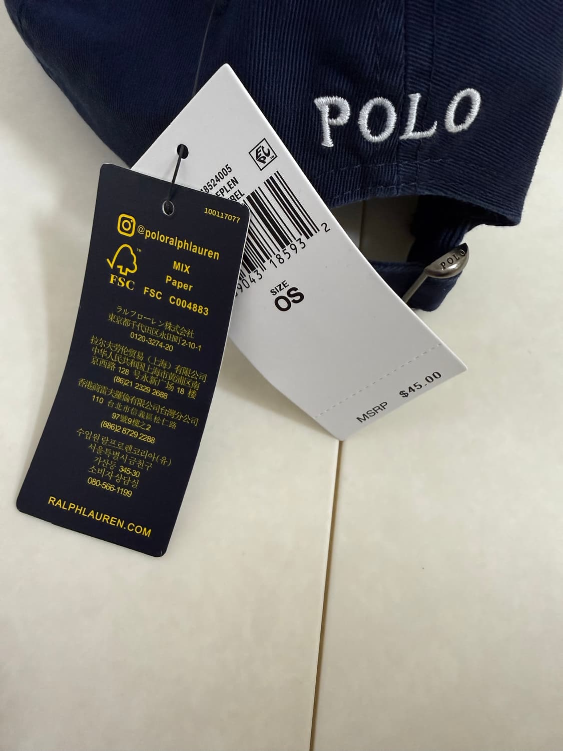 폴로 랄프로렌 볼캡모자 (네이비)(새상품) 상품이미지3