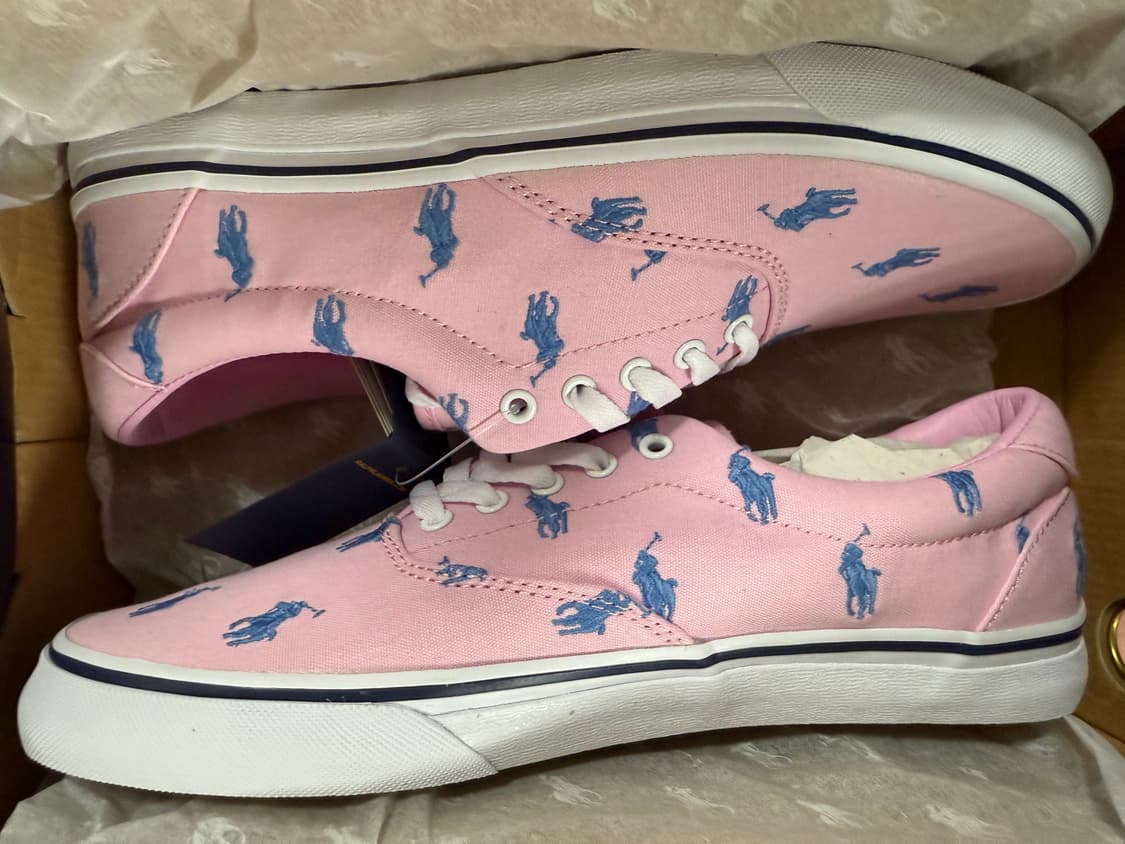 [42] 폴로 랄프로렌 키튼 올오버 포니 캔버스 컨버스 스니커즈 핑크 상품이미지3